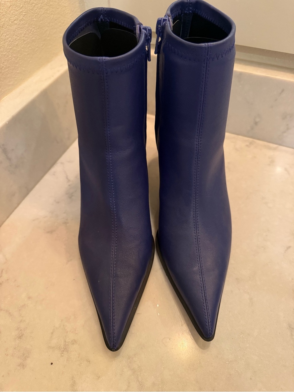 INTENTIONALLY BLANK Royal Blue Pointed Toe Ankle Booties